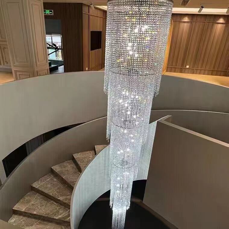 Extra Long Luxury Crystal Chandelier For Staircase