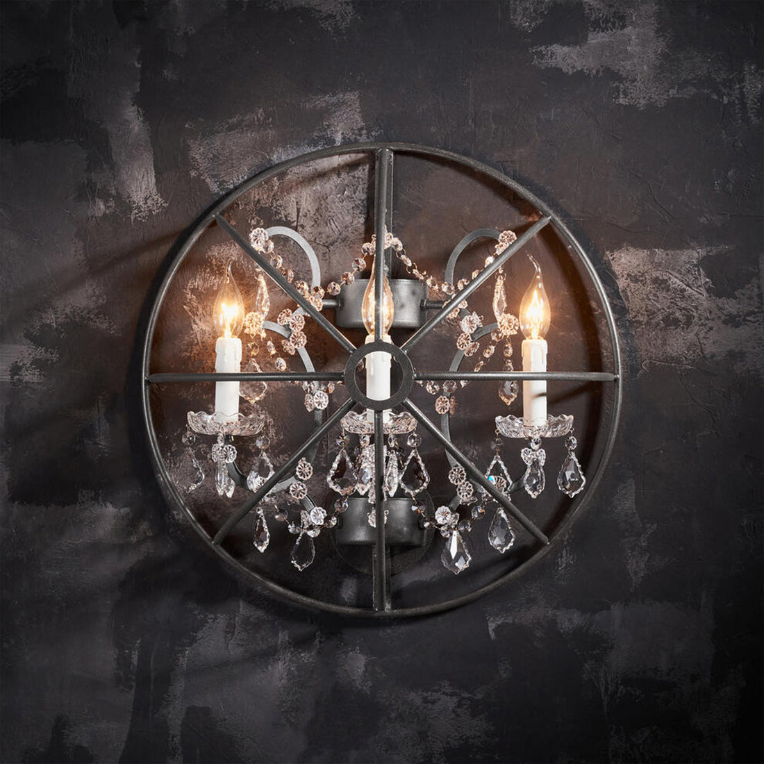 Annie Gyro Crystal Wall Sconce