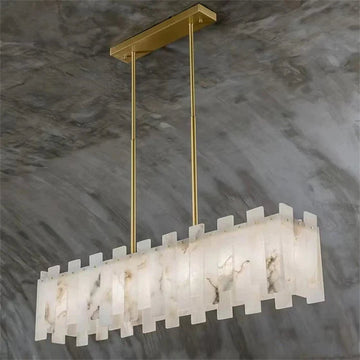 Olivia Modern Alabaster Linear Chandelier