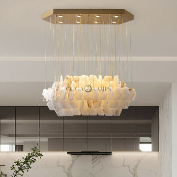 Natural Marble Alabaster Modern Chandelier