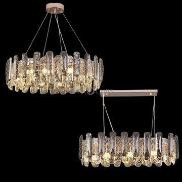 Modern Smoky Gray Crystal Chandelier Gleamy Light Fixture for Living/Dining Room/ Bedroom/ Home Office