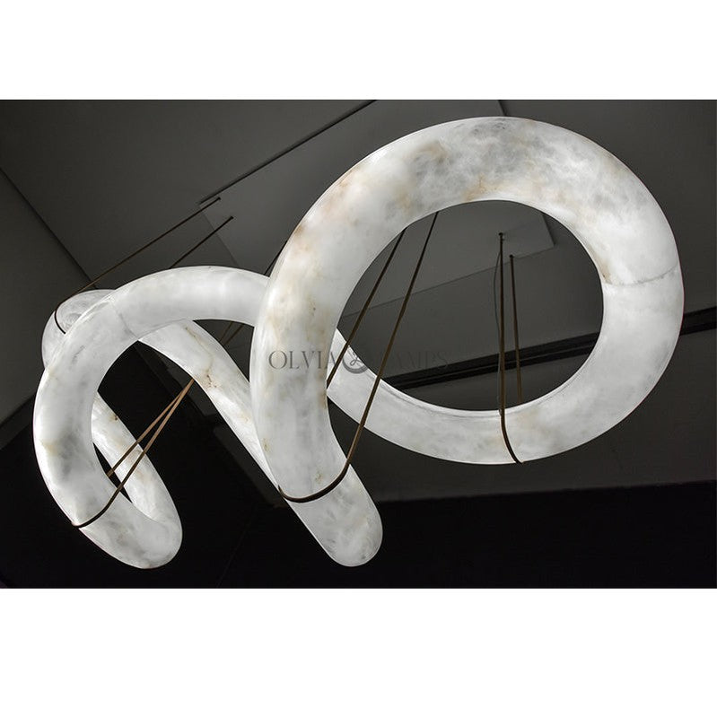 Ethereal Alabaster Chandelier 70½"