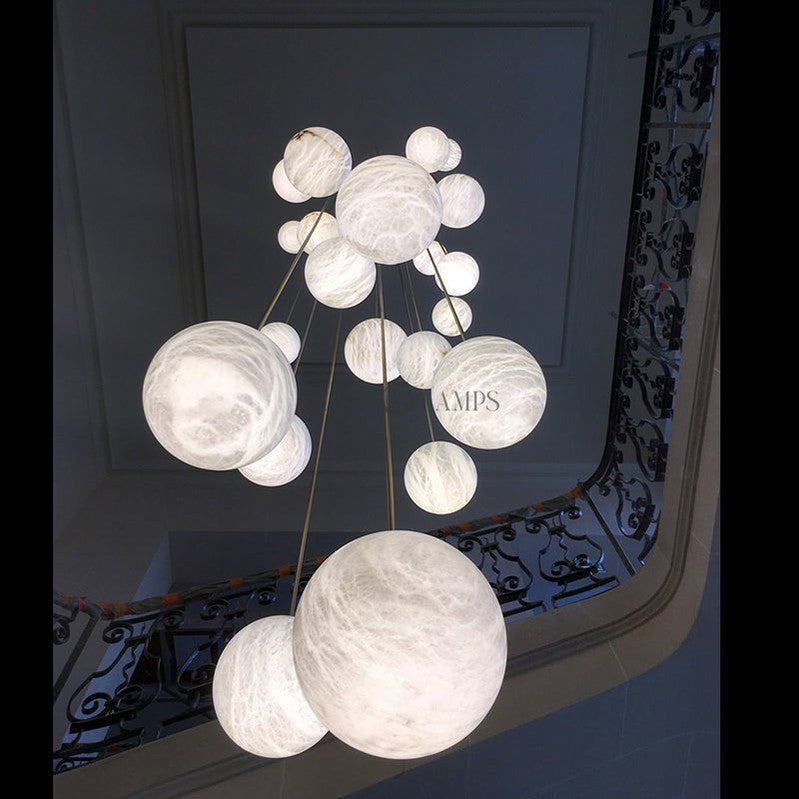 Alabaster Constellation Chandelier, Multi Pendant Light