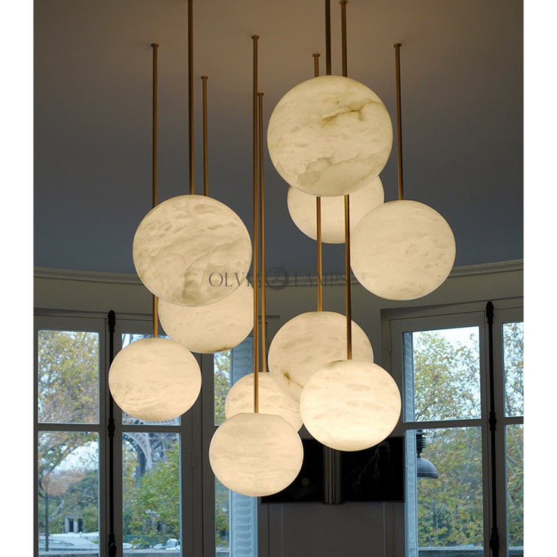 Alabaster Constellation Chandelier, Multi Pendant Light