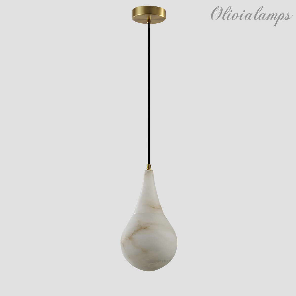 Alabaster Teardrop Single Pendant