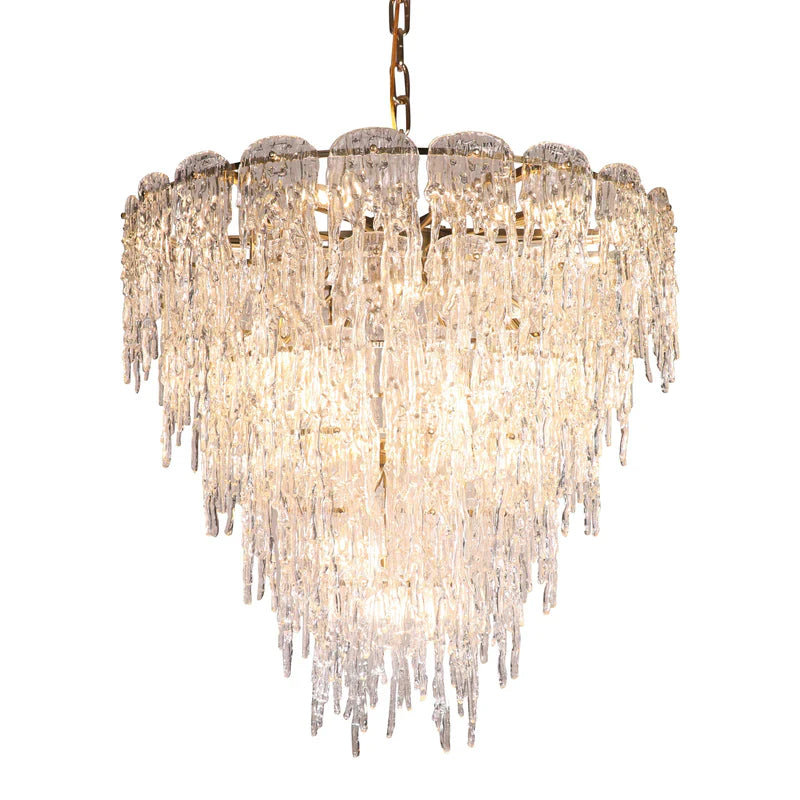 Aletta Melting Drop Crystal Glass Round Chandelier