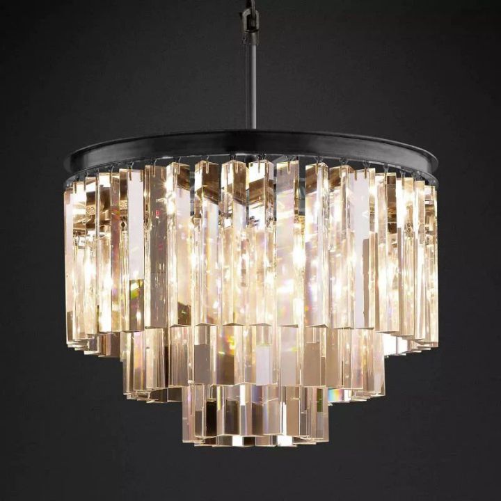 1920s Odaon Art Deco Round Chandelier 20"