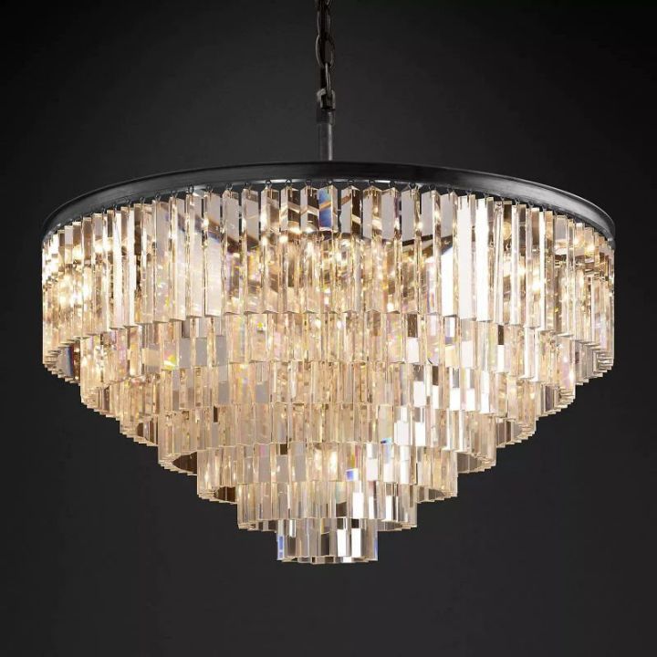 1920s Art Deco Round Chandelier 44"