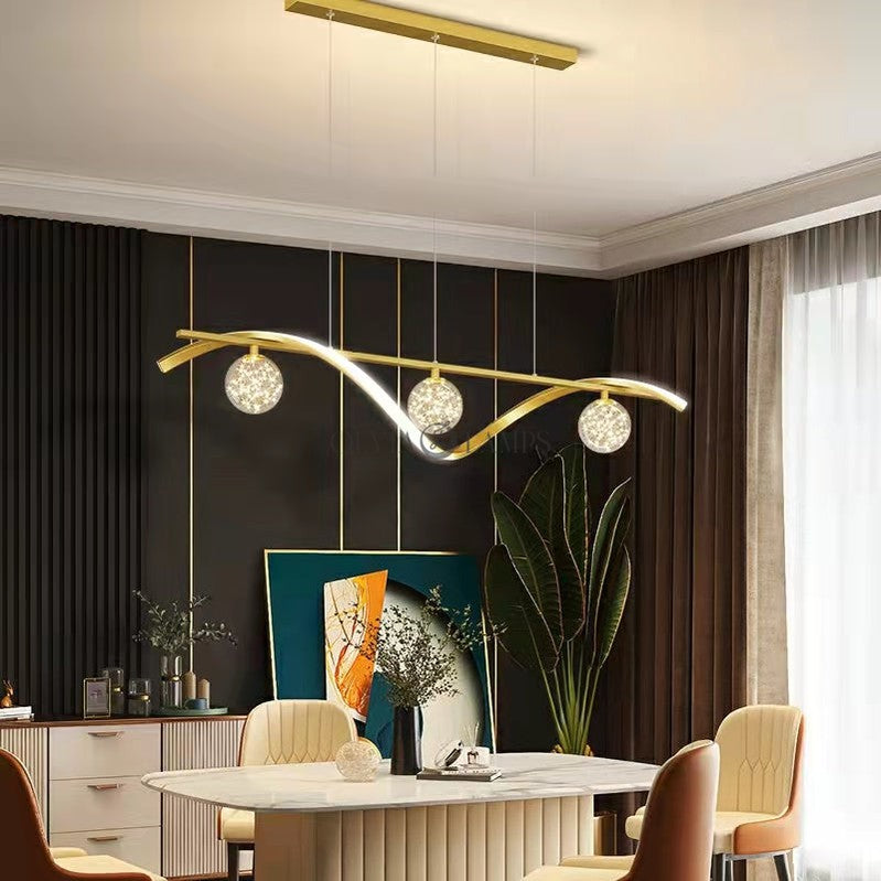 Modern Dining Room Chandelier Concise Style Glass Ball Starlight Ceiling Lamp Luxury Bar Counter Light