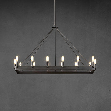 Camina Vintage Filament Rectangle Chandelier 41''52''