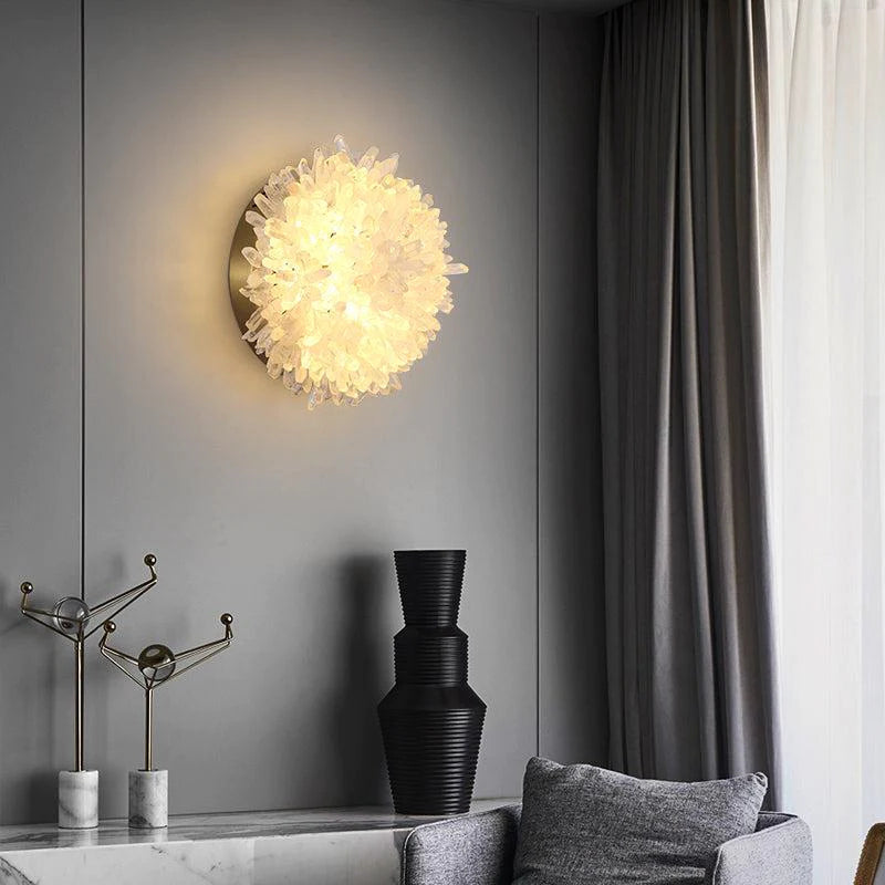 Haroldo Modern Rock Crystal Wall Sconce For Bedroom