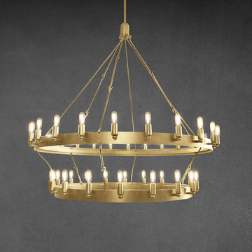 Camina Vintage Filament Two-Tier Round Chandelier 38"