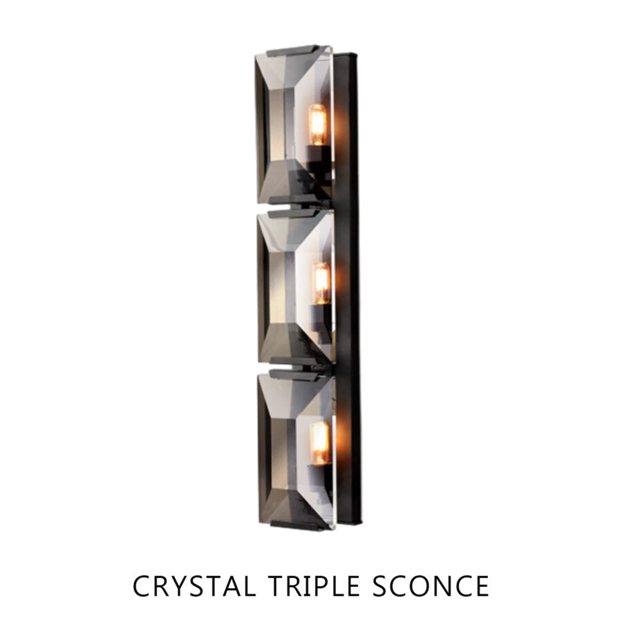 Harlew Crystal Triple Wall Lamp