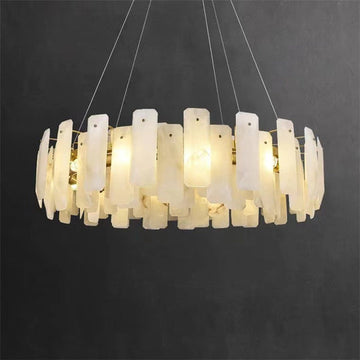 Olivia August Marble alabaster Round chandelier