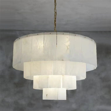 Olivia Brendra Classic marble Multi-Layer Round chandelier 31"