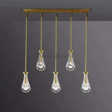 Raindrop 5-Light Rod Rectangular Chandelier