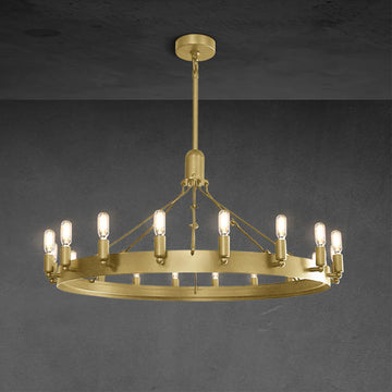 Camina Vintage Candelabra Round Chandelier 38"