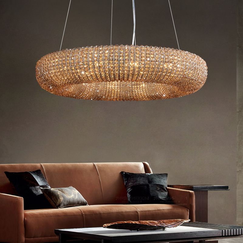 Halo Crystal Round LED Chandelier 32" - thebelacan