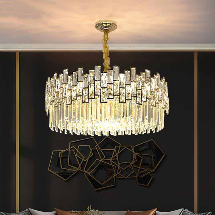 Olivia Palo clear Crystal Round Chandelier