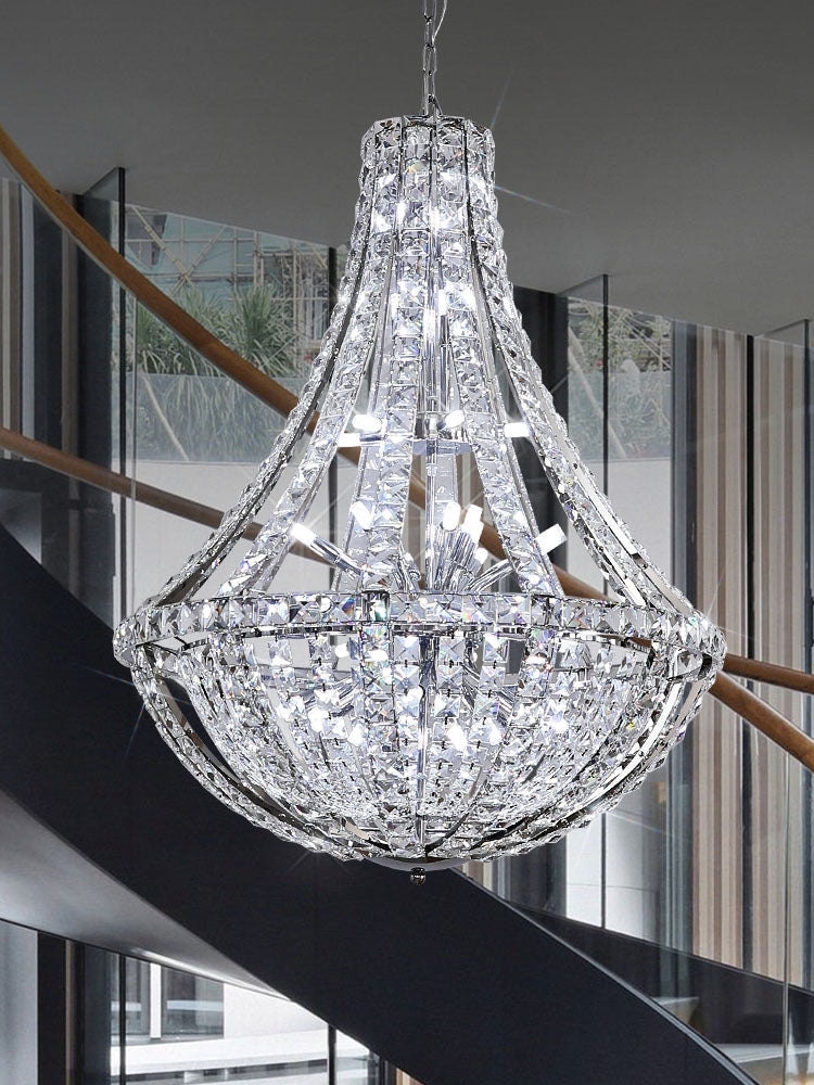 chandelier,chandeliers,oversize,huge,big,silver,chrome,led,crystal,metal,stainless steel,high ceiling,villa,duplex hall,loft,Hotel Lobby