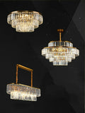 2022 New Style Round Crystal Chandelier Modern Gold Ceiling Light Fixture For Living/ Bedroom