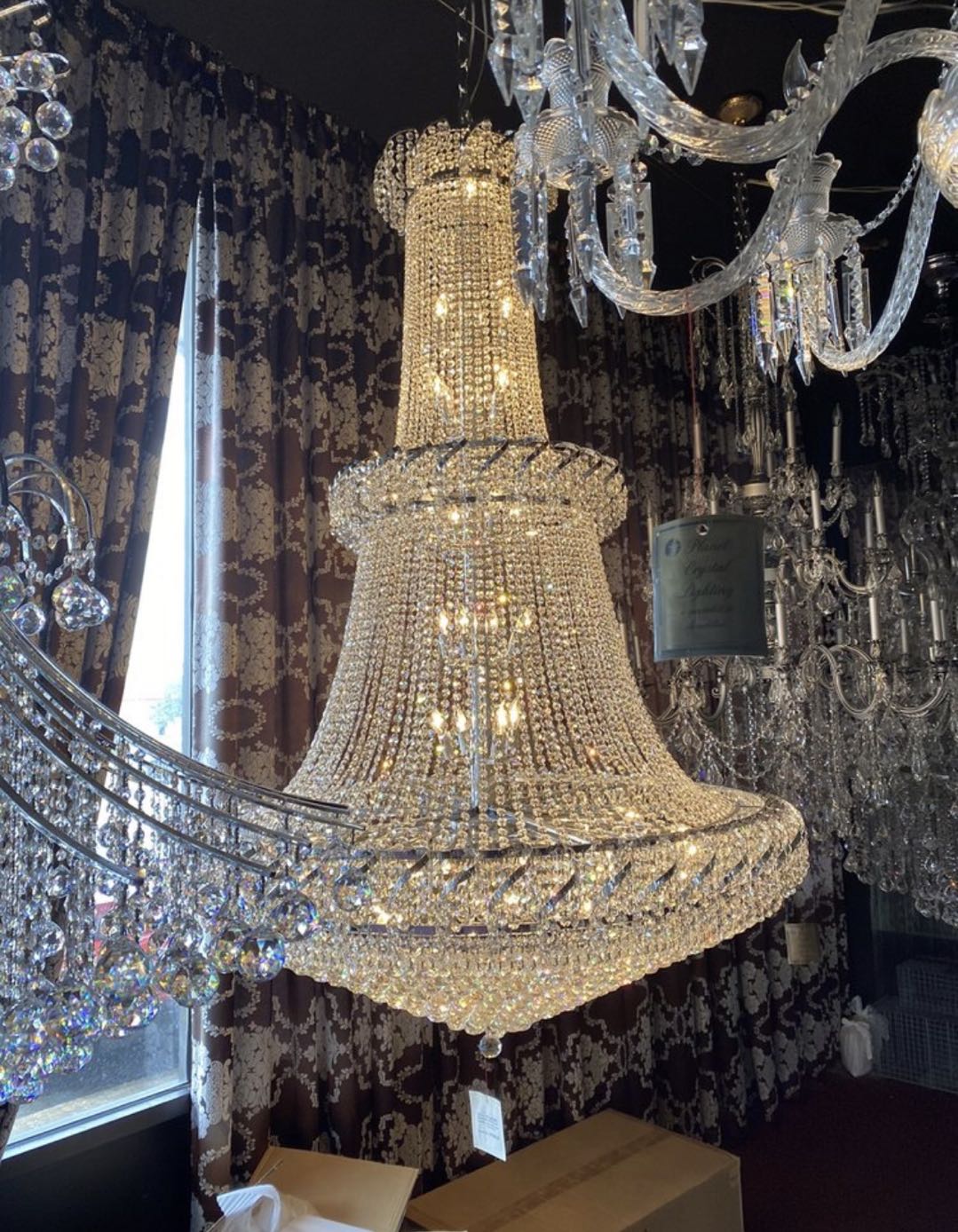 Olivia Empire French Crystal Chandelier 48"