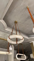 Alabaster Pendant Alabaster Chandelier, Halo Ring Chandelier