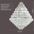 Extra Large Decorative Crystal Chandelier Foyer Hall Ceiling Light Fixture For Staircase In  Chrome