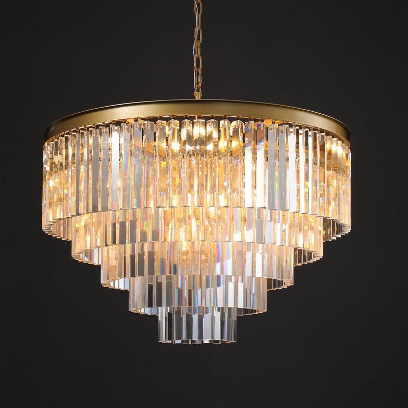 1920s Odaon Art Deco Round Chandelier 20"32''44''