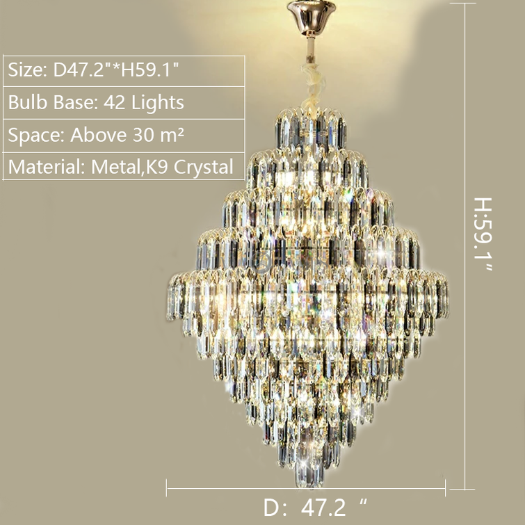 59.1 inch staircase decor ides crystal chandelier for luxury house hotel foyer hallway entrance enterway villa loft apartment