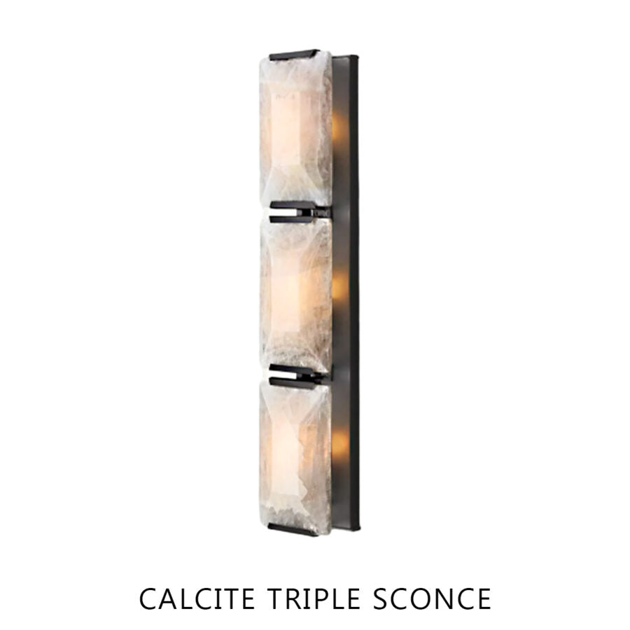 Harlew Calcite Triple Wall Sconce