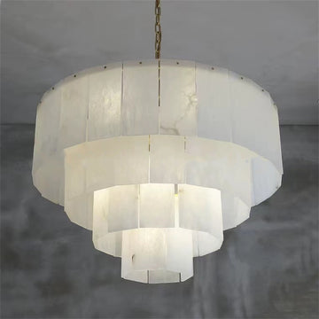 Olivia Brendra Classic marble Multi-Layer Round chandelier 31"