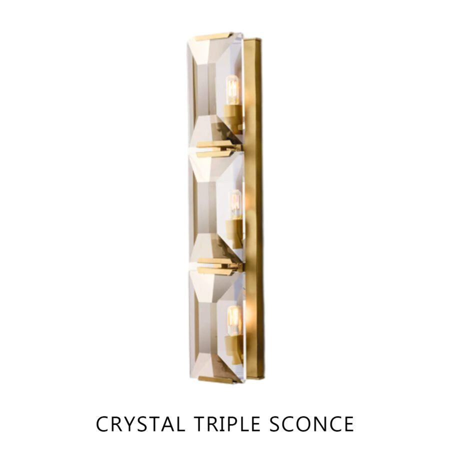 Harlew Crystal Triple Wall Lamp