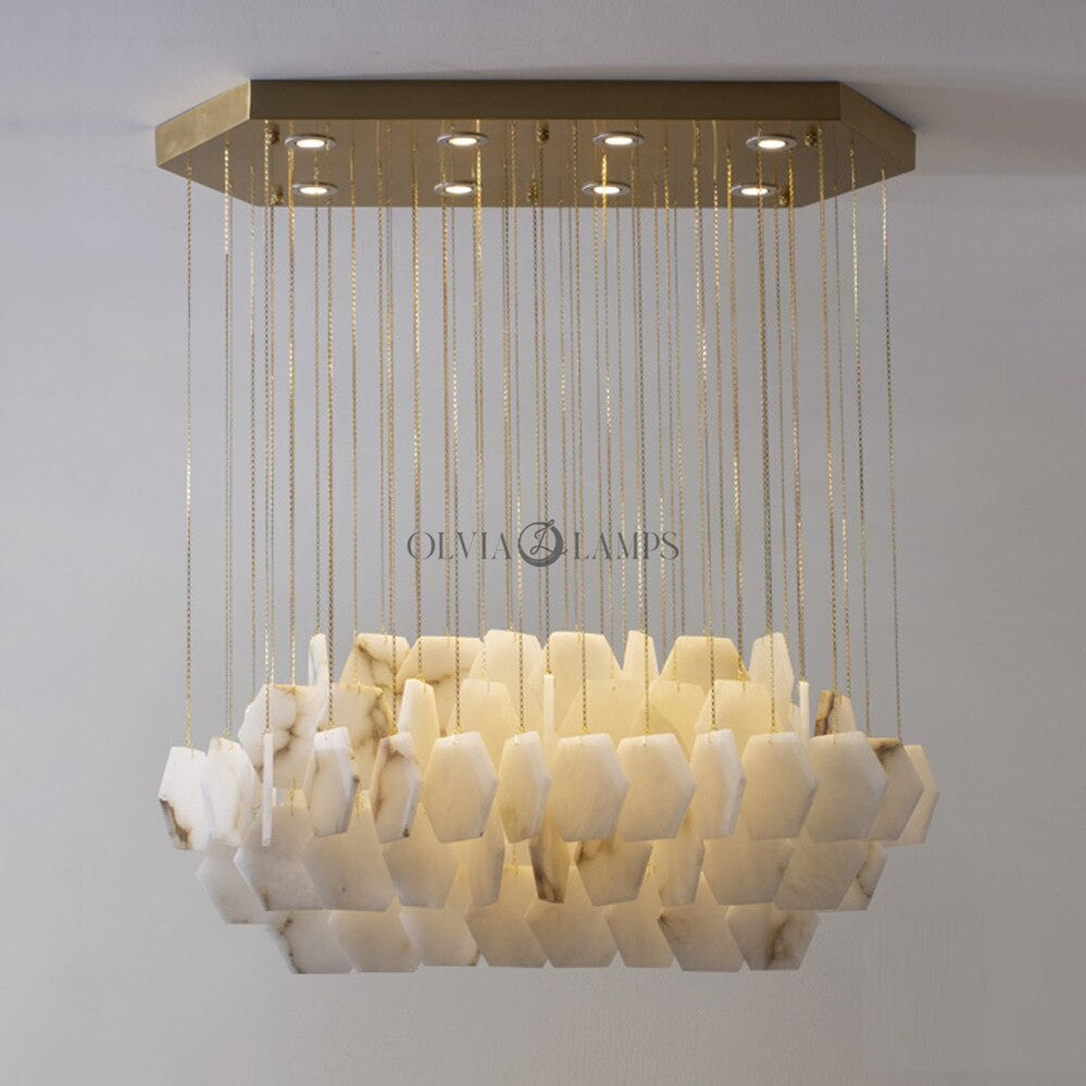 Natural Marble Alabaster Modern Chandelier