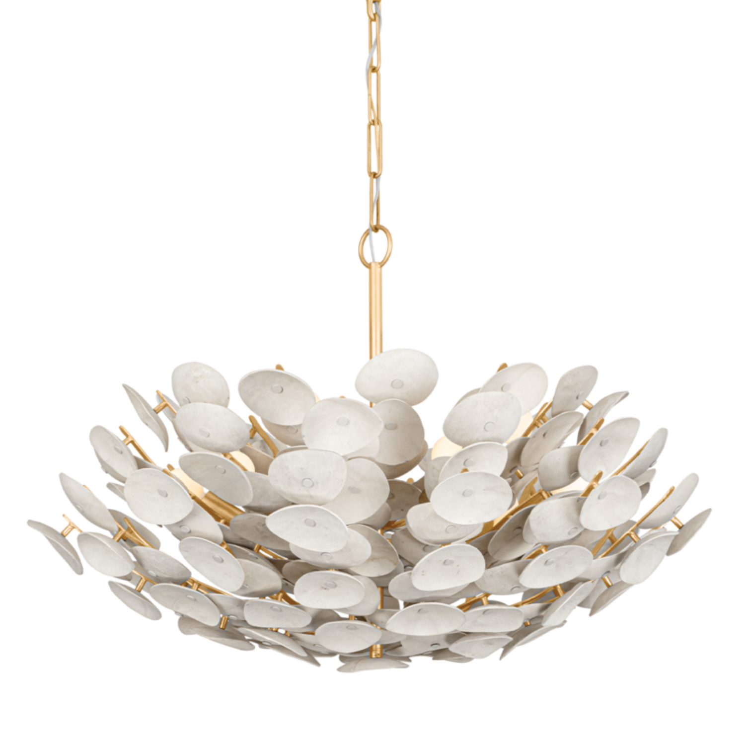 Olivia Aimi 9 Vintage Gold Leaf Chandelier Ceiling Light