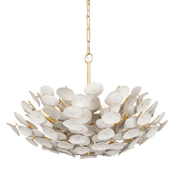 Olivia Aimi 9 Vintage Gold Leaf Chandelier Ceiling Light