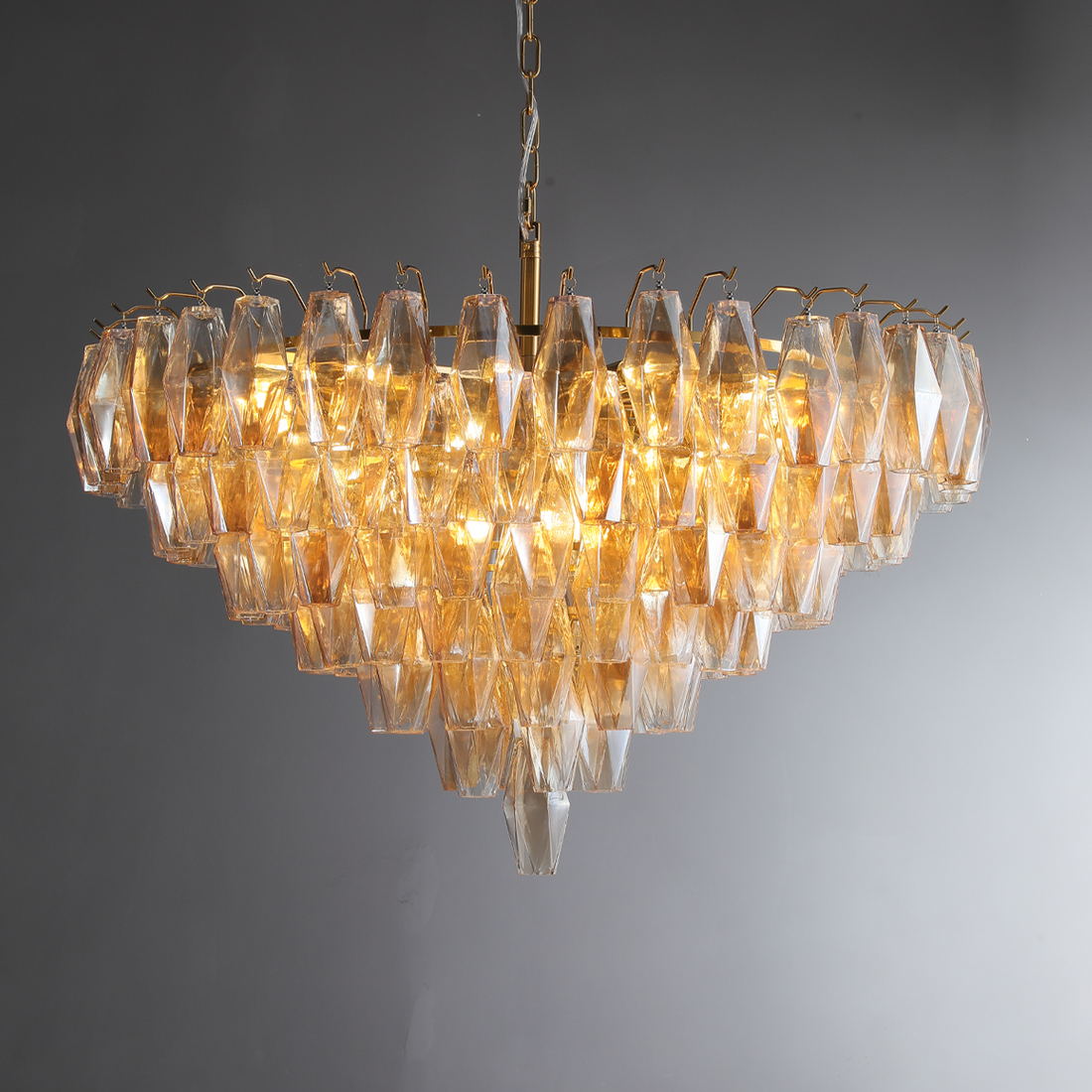 Chiaravalle Clear Glass Tiered Round Chandelier 32''37"47''62''