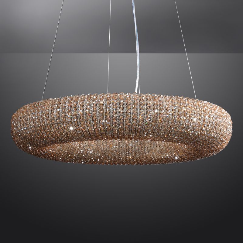 Halo Crystal Round LED Chandelier 32" - thebelacan