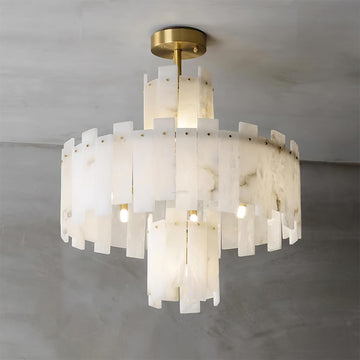 Olivia Regina Alabaster Round Chandelier