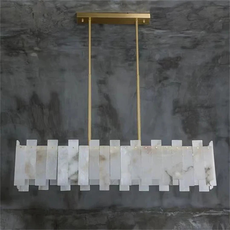 Olivia Modern Alabaster Linear Chandelier