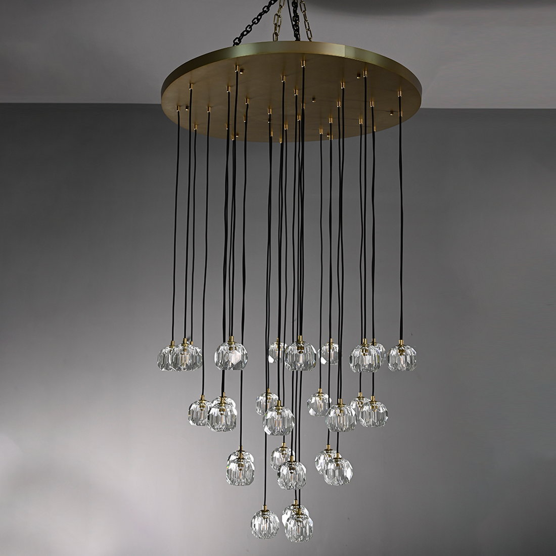 Olivia Bille De Crystal Round Cluster Chandelier 30"