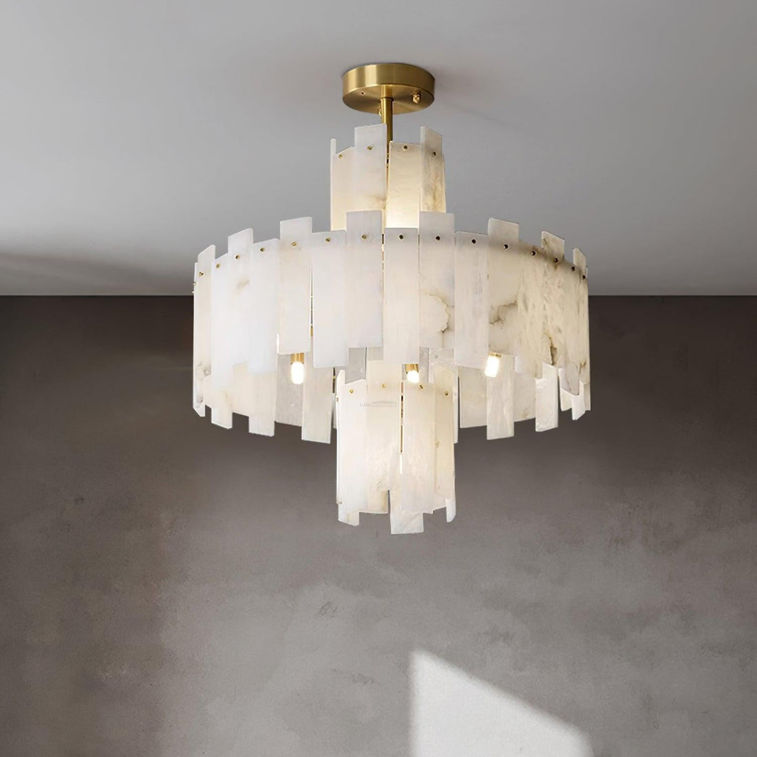 Olivia Regina Alabaster Round Chandelier