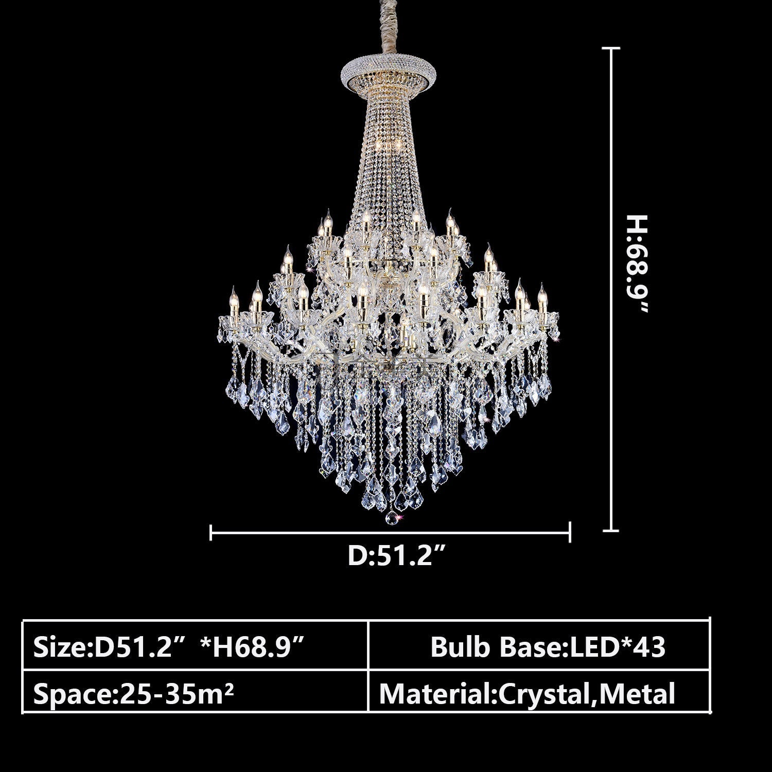 D51.2"*H68.9"  Schonbek Olde World Swarovski Crystal Chandelier in Silver  CWI Lighting Open Box 49 Light Up Chandelier With Chrome Finish