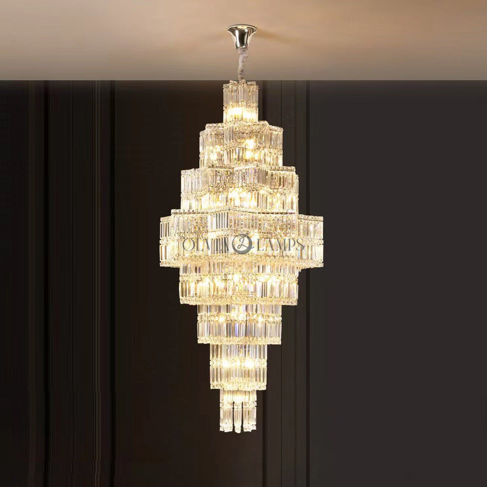 Large Multi-Tier Chandelier For Entryway