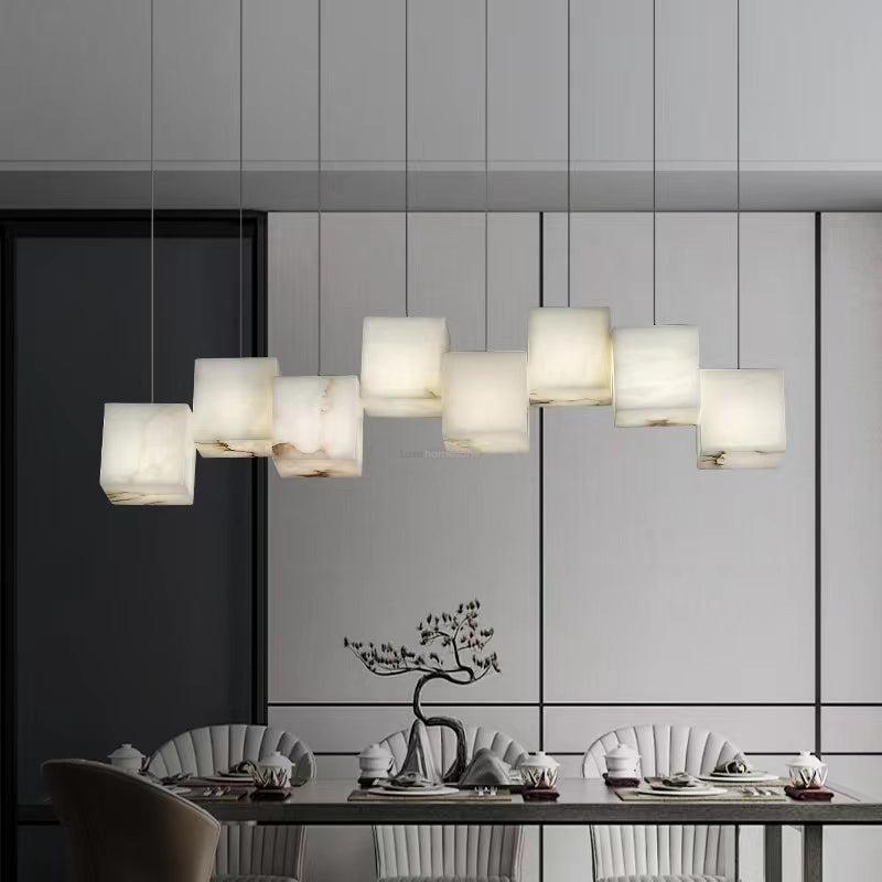 Olivia Alabaster Box Linear Chandelier