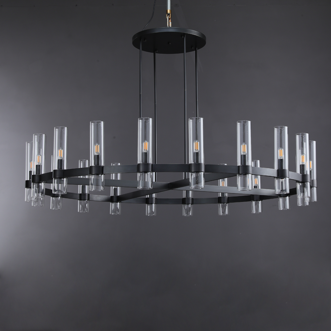 Lavelle Round Glass Chandelier 60"