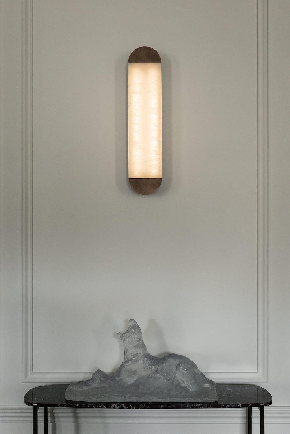 Ghost alabaster wall sconce