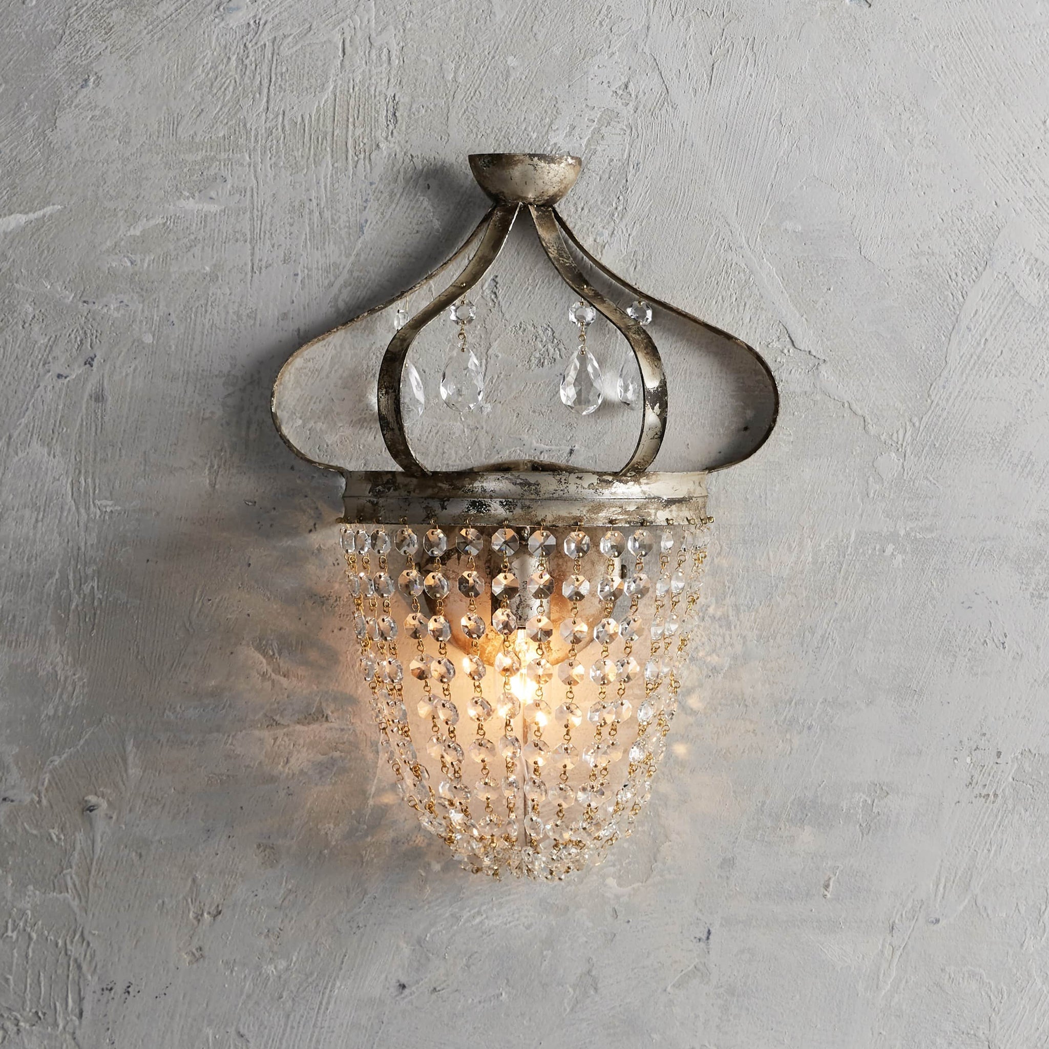 Olivia Fotini Iron Wall Sconce in Silver Clay