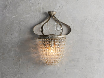 Olivia Fotini Iron Wall Sconce in Silver Clay