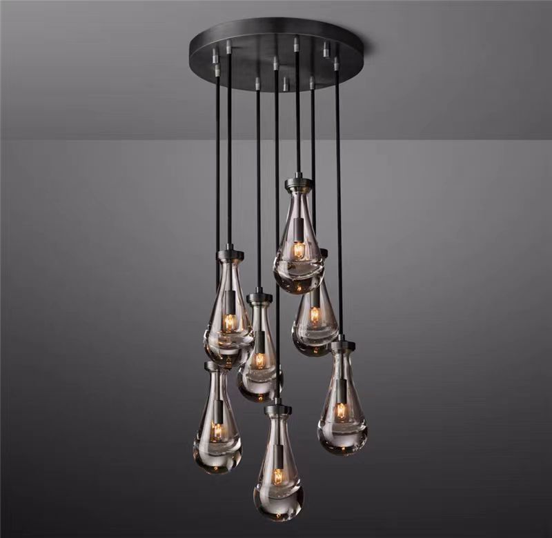 Olivia Raindrop Glass Round Chandelier 18"